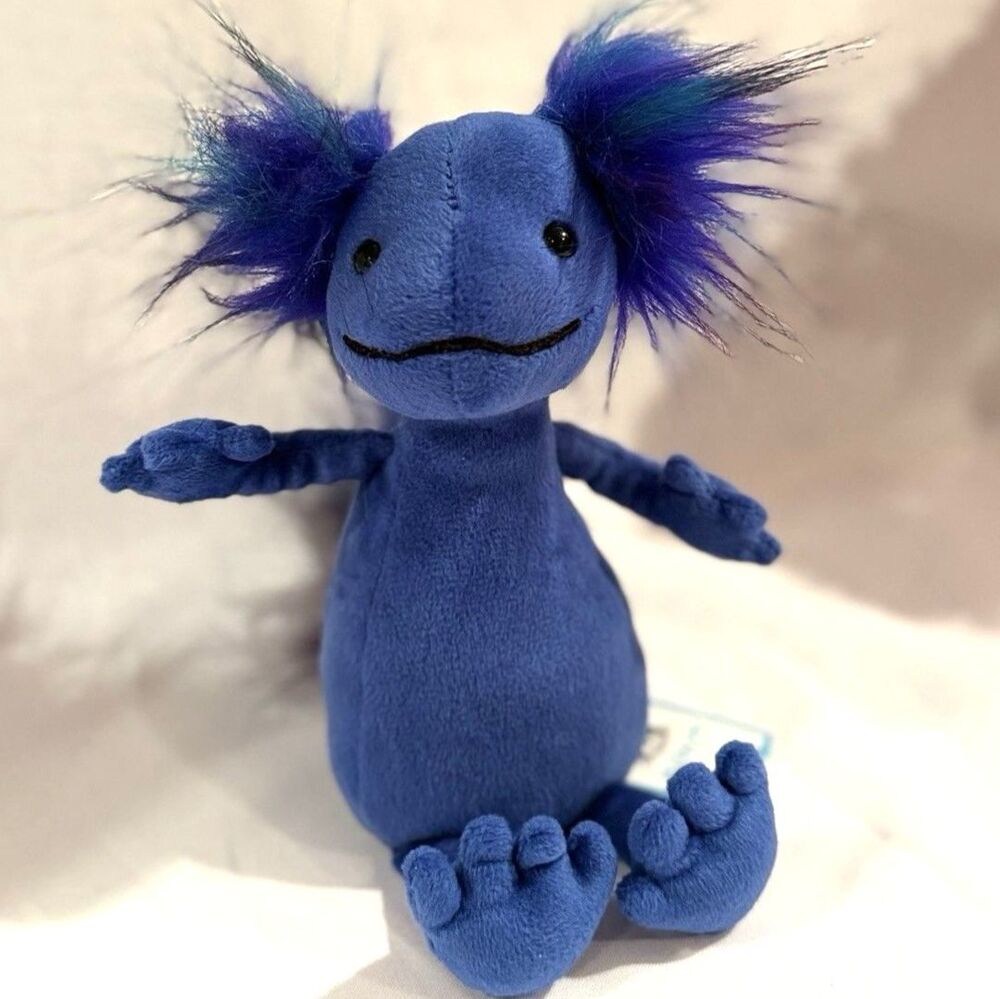 Jellycat I Am Andie Royal Blue 8” Axolotl Small Plush Retired 2023 Stuffed Toy